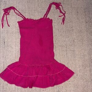 KatieJ,Pink Sleeveless Dress with Tie Straps